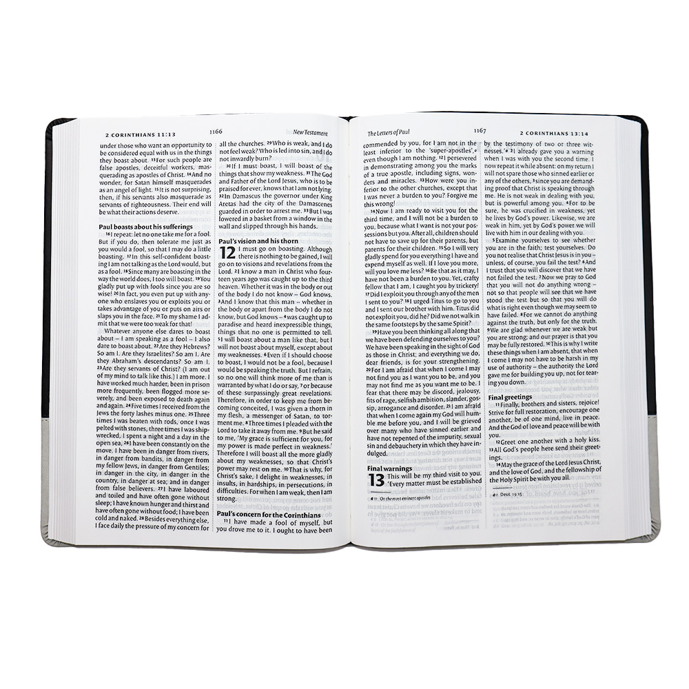 Customized Embossing Logo Softcover PU Leather King James Version Books Printing Service Bible