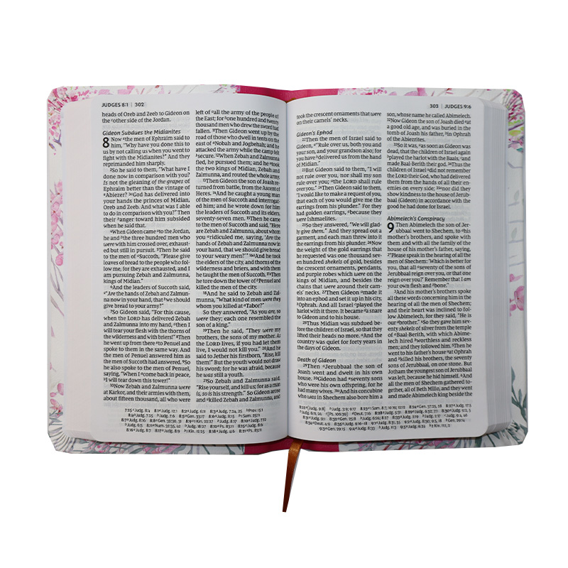 Customizable Design New International Versions Standard Size Blue Cross Holly Bible Pu Bible Cover by Hand