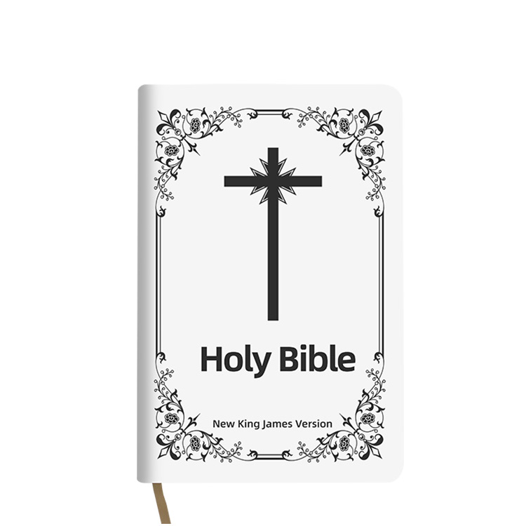 New Custom White Cover KJV Holy Bible Paper Book Printing in English Services