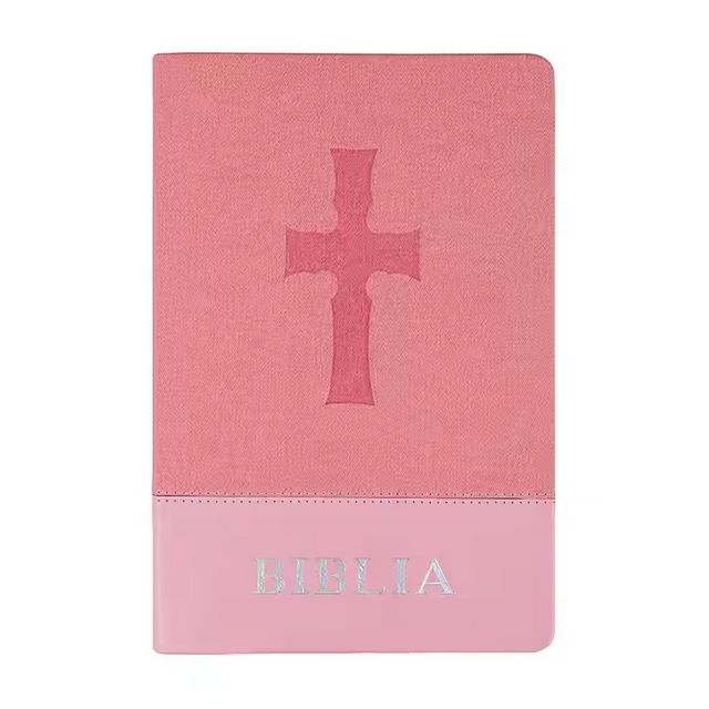 Hot Sale Pu Leather Cover Verse Holy Bible Spanish And English 