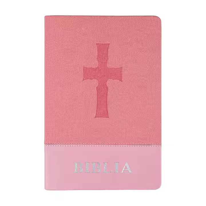 Hot Sale Pu Leather Cover Verse Holy Bible Spanish And English 