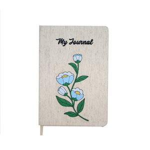 Embroidered Cloth Note Books Logo Printing Linen Notebook Customization for Students 