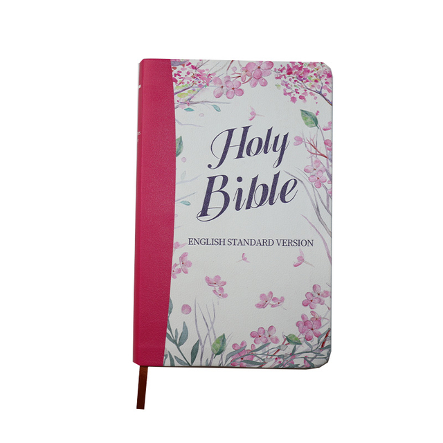 Customizable Design New International Versions Standard Size Blue Cross Holly Bible Pu Bible Cover by Hand