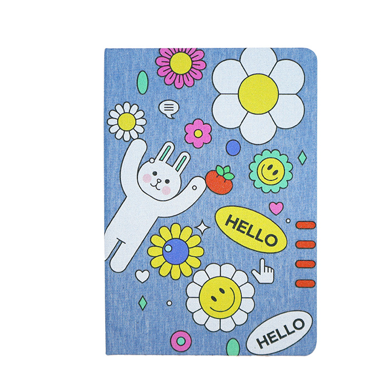 Custom Dotted Embroidered Linen Hard Cover Notebook Oem