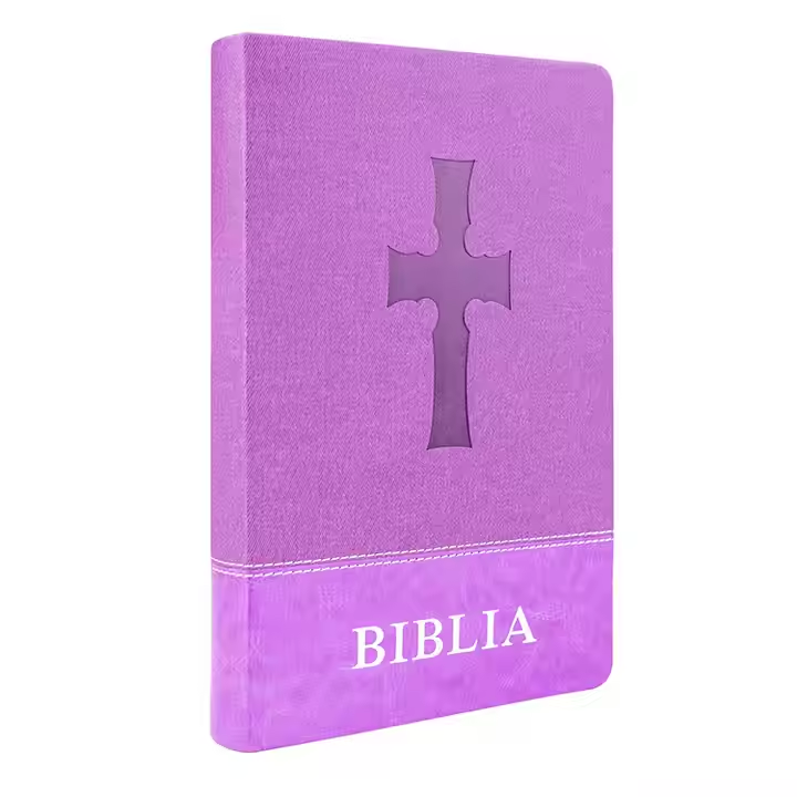 Hot Sale Pu Leather Cover Verse Holy Bible Spanish And English 