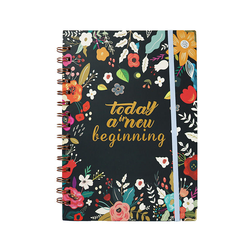 Hot Sale In Stock 4C Printing Paper Hard Cover Spiral Notebook Calendar Customization