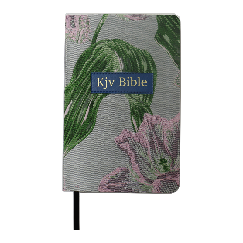 Customized Design UV Print Logo Pu Leather Cover King James Version Dual Language Bible Book