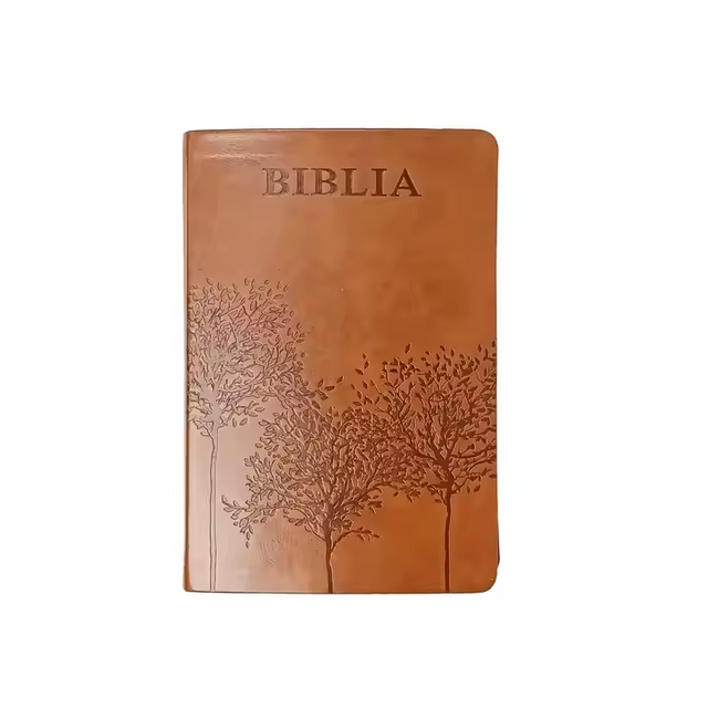 Manufacturer Customized Silver Foiling Soft PU Leather Cover Thumb Index English Spanish Bible