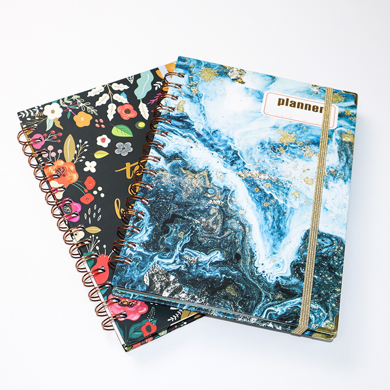Hot Sale In Stock 4C Printing Paper Hard Cover Spiral Notebook Calendar Customization