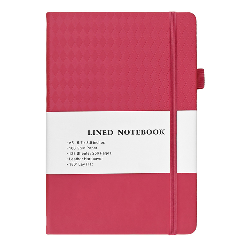 Pu Leather Plain Custom Notebook A5 Diary Perfect Binding Book Printing