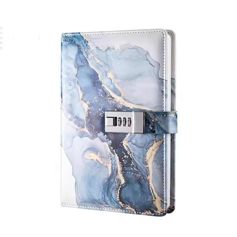 OEM Bulk Printed Logo Lines Pu Hardcover Custom A5 Leather Perfect Bound Notebooks