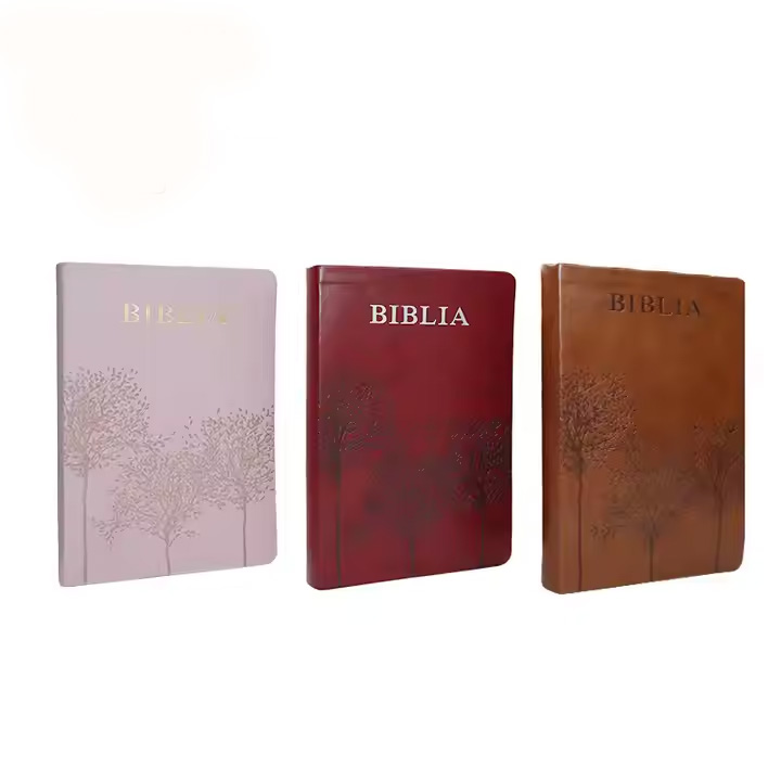 Manufacturer Customized Silver Foiling Soft PU Leather Cover Thumb Index English Spanish Bible