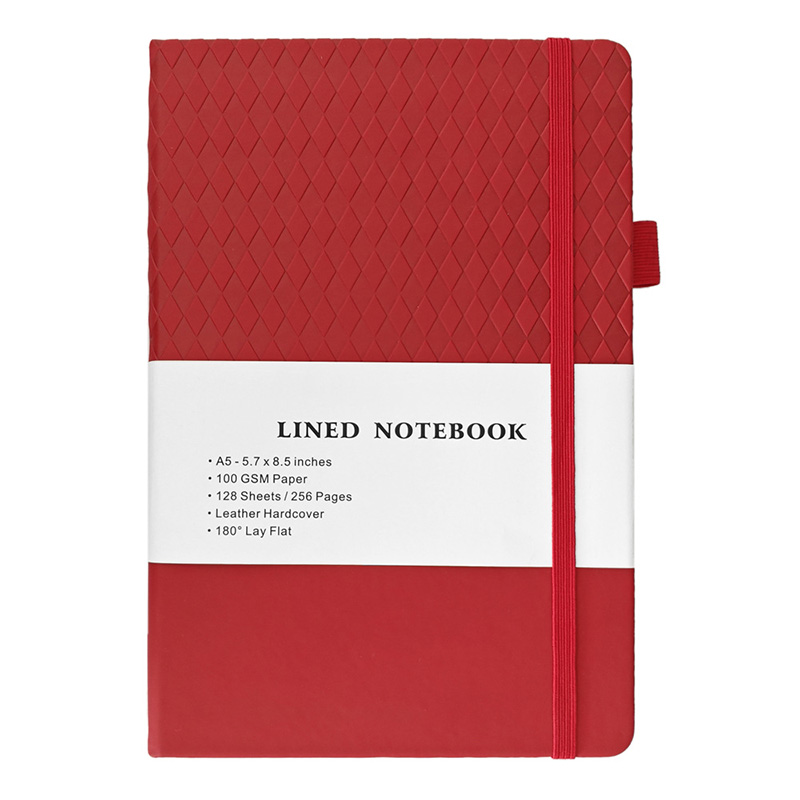 Pu Leather Plain Custom Notebook A5 Diary Perfect Binding Book Printing