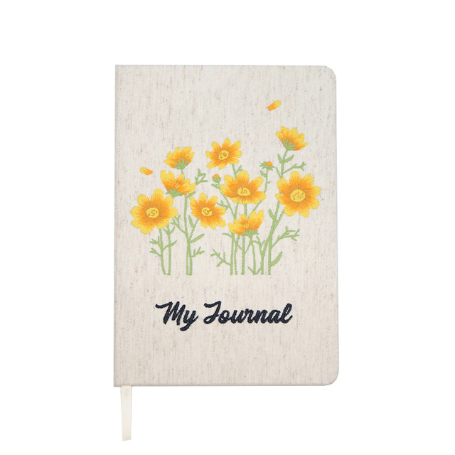 Embroidered Cloth Note Books Logo Printing Linen Notebook Customization for Students 